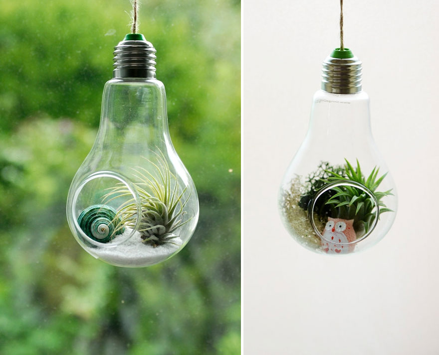 Riciclare i bulbi delle lampadine: 9 idee creative
